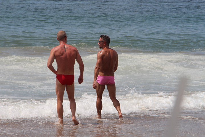 Men on the beach at Puerto Vallarta